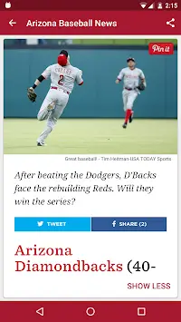 Arizona Baseball News Screen Shot 1