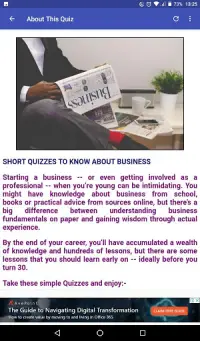 New Business Quiz Screen Shot 2