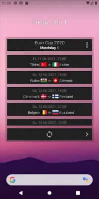 Widget for Euro Cup 2020 Screen Shot 1