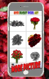 Rose Bucket Flowers Pixel Art Coloring By Number Screen Shot 1