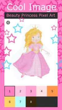 Princess Beauty Pixel Art Coloring By Number Screen Shot 2