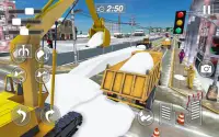 Snow Excavator Gigantic Crane 3D: Snow Plow Game Screen Shot 14