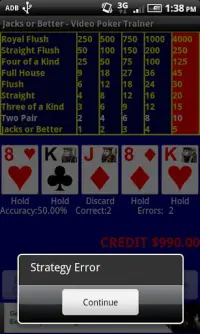 Video Poker - Jacks or Better Screen Shot 1