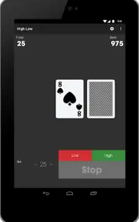 High Low Card Game - Easy Card Screen Shot 5