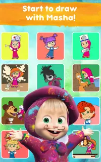 Masha and the Bear: Coloring Screen Shot 12