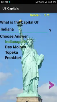 US Capitals Quiz Screen Shot 3