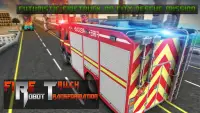 기계 인간 소방관 구출 불 트럭 모의 실험 장치 2018 년 Screen Shot 3