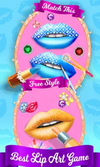 Lips art | Makeup Game | Perfect Lipstick Coloring Screen Shot 1