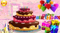 hacer pastel de cumpleaños feliz - juegos de niñas Screen Shot 1