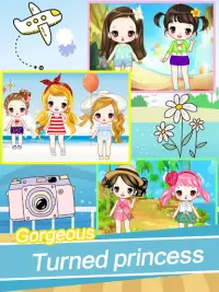 Cute girls seaside travel - dressup games for kids Screen Shot 4