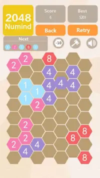 Numind - 2048 hexagon merge puzzle game Screen Shot 4