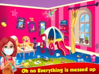 Doll  House  Cleaning  Princess  Girls  Games Screen Shot 4