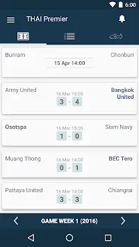 Livescore Thai Premier League Screen Shot 0