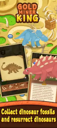 Gold Miner - dig nuggets and find dinosaur fossil Screen Shot 2