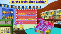 果物のスーパーマーケットでの買い物：食料品のレジ係のゲーム Screen Shot 2