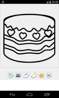 केक रंग पेज Screen Shot 0
