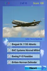 Militärflugzeug-Quiz Screen Shot 1