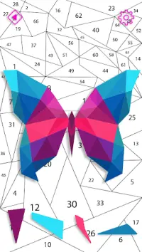 Butterfly Polygon Puzzle By Number Screen Shot 2