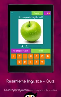 Resimlerle Pratik Ingilizce Oyunu - Quiz Screen Shot 14