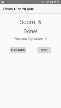 Maths Tables quiz 13 to 20 Screen Shot 4