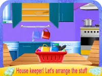 Girls House Dish Washing Kitchen Cleaning Game Screen Shot 3