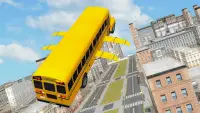 Flying School Bus simulator Screen Shot 2