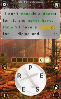 Novelescapes - Words From Novels Free Puzzle Game Screen Shot 0