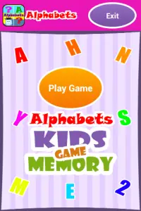 Alphabets - Kids Memory Game Screen Shot 0