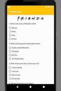 FRIENDS QUIZ Rachel Joey Phoeby Monica Chandler Screen Shot 0