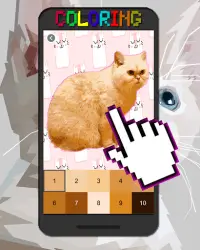 Cat Animal Pixel Art Coloring By Number Screen Shot 7