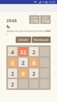 JEUX 2048 Screen Shot 0