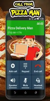 Pizza Man Fake Call Screen Shot 2