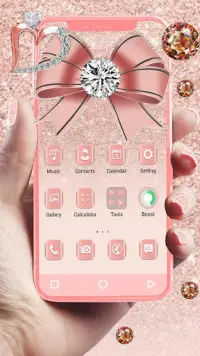 Luxury Rose Gold Diamond APUS Launcher Theme Screen Shot 1