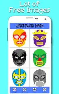 Wrestling Mask Color By Number - Pixel Art Screen Shot 1