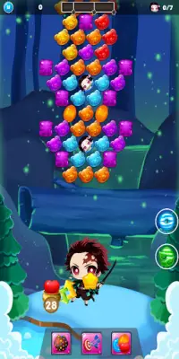 Nezuko Tanjiro Candy Bubble Shooter Rescue Screen Shot 7