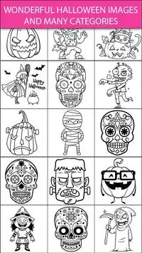 Scary Halloween Coloring Pages - Sugar Skulls Screen Shot 3