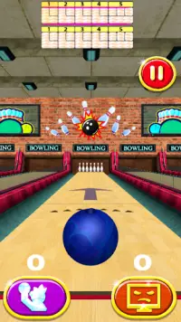 3D Bowling - Eine Kugel, 2 Würfe, 10 Pins Screen Shot 0