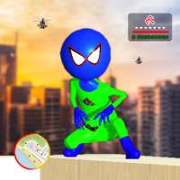 Flying superhero stickman rope hero