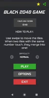 Black 2048 Puzzle Game Screen Shot 1