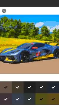 Race Car Pixel Art Coloring By Number Screen Shot 2