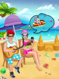 College girl date makeover - Beach dress up party Screen Shot 1