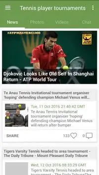 Tennis News Screen Shot 2