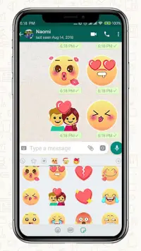 Emoji Love Stickers for Chatting Apps(Add Sticker) Screen Shot 3