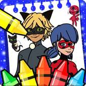 Miraculous ladybug and cat noir coloring world