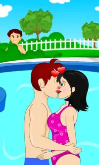 Casual Swimming Pool Kissing Screen Shot 4