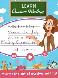 Kids Learn Cursive Writing - Cursive For Toddlers Screen Shot 0