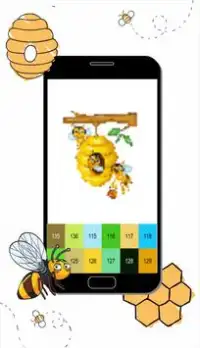 Arte do pixel da abelha - cor da caixa de areia Screen Shot 2