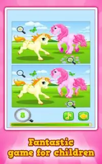 Pony dan Unicorn : Temukan Perbedaan *Game gratis Screen Shot 5