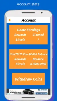 Free Bitcoin - HuntBits.com Screen Shot 1