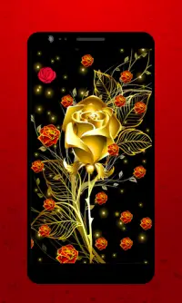 Golden Rose Live Wallpaper HD Screen Shot 1